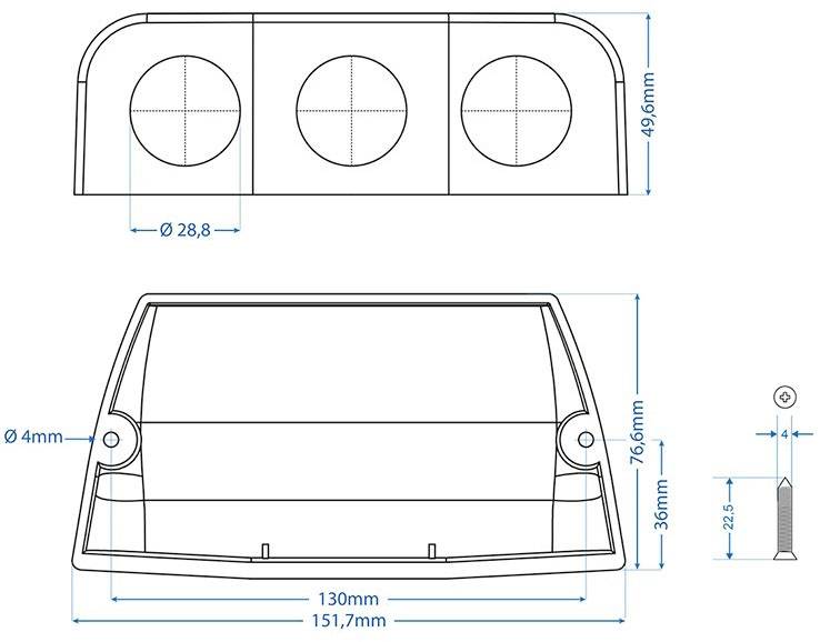 ProPlus 3x Instrument holder Compatible with (car model): Universal-2