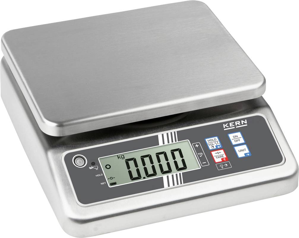 Kern FOB 10K-3LM Table top scales FOB 10K-3LM Weight range 15 kg Readability 5 g via PSU Multicolour