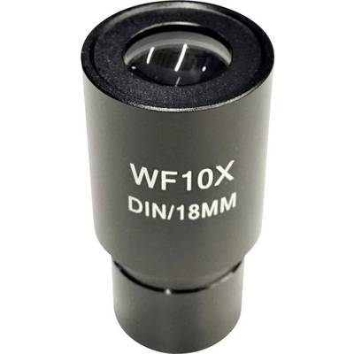 Eyepiece lens inscribed with 'WF10X DIN/18MM', suitable for microscopes.