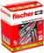 'Fischer DuoSeal 6x38 S PH TX A2' 50-piece box of screws and plugs with stainless steel finish and anti-corrosion feature.
