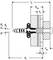 Technical illustration of a steel anchor bolt embedded in a concrete wall. Labeled dimensions include depths (h_min, t_fix) and diameters (d_0, d_s).