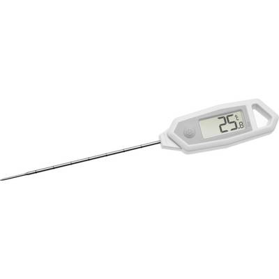 Digital kitchen thermometer shows a temperature of 25 degrees Celsius.