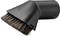 A black, angled vacuum cleaner brush attachment with brown bristles, designed to effectively remove dust from surfaces.