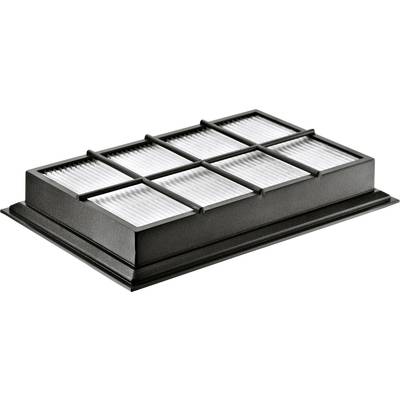 A rectangular air filter with a black frame and white pleats, commonly used in air purifiers or air conditioning systems.