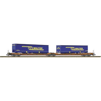 Image of Roco 77393 H0 double pocket articulated wagon T3000e of Wascosa Wascosa · Truck trailer of the freight carrier truck Walter