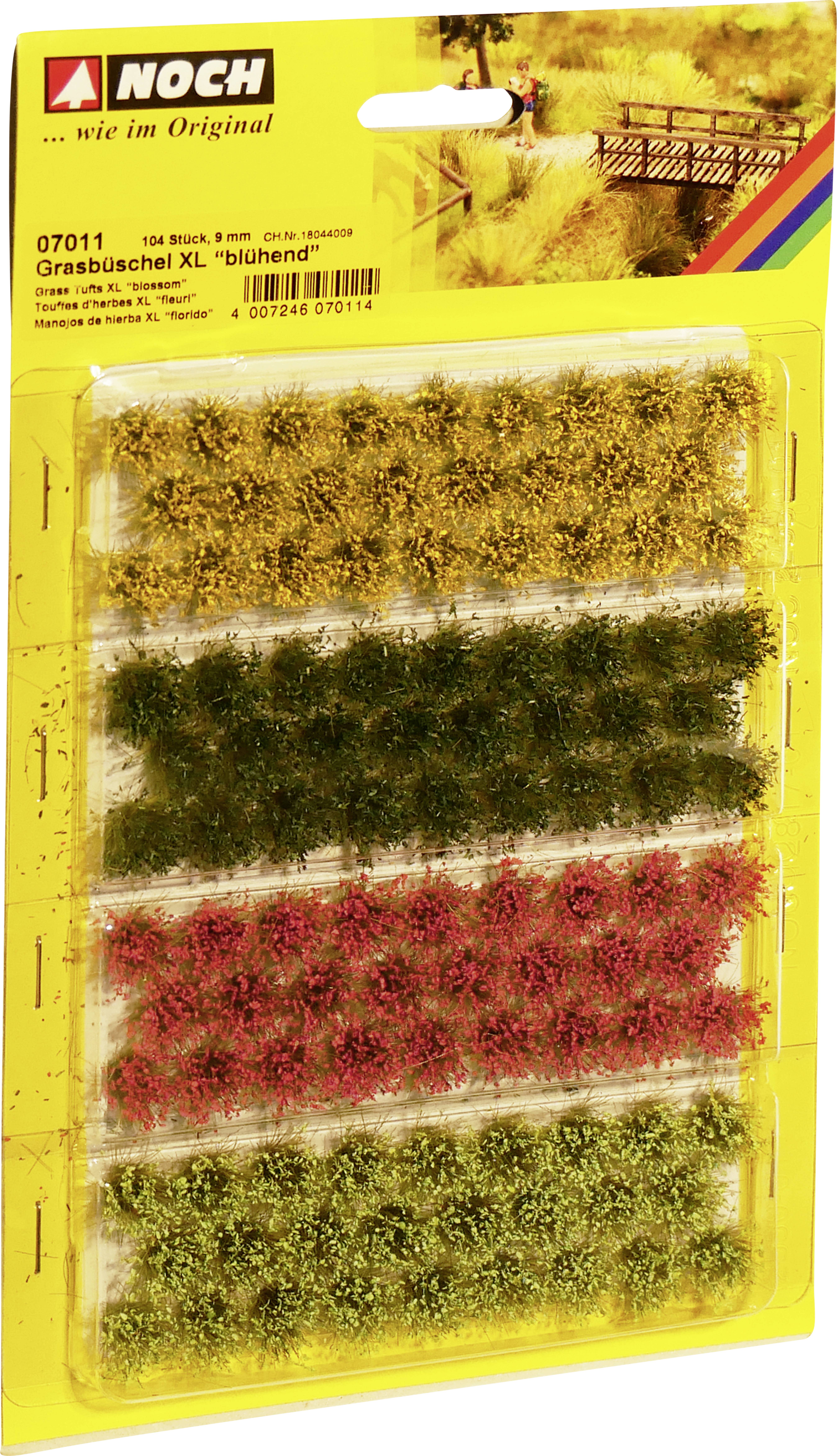 NOCH 0007011 Tuft of grass Red, Yellow, Light green, Dark green