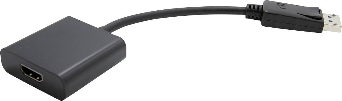 A black adapter cable with an HDMI port on one side and a USB port on the other.