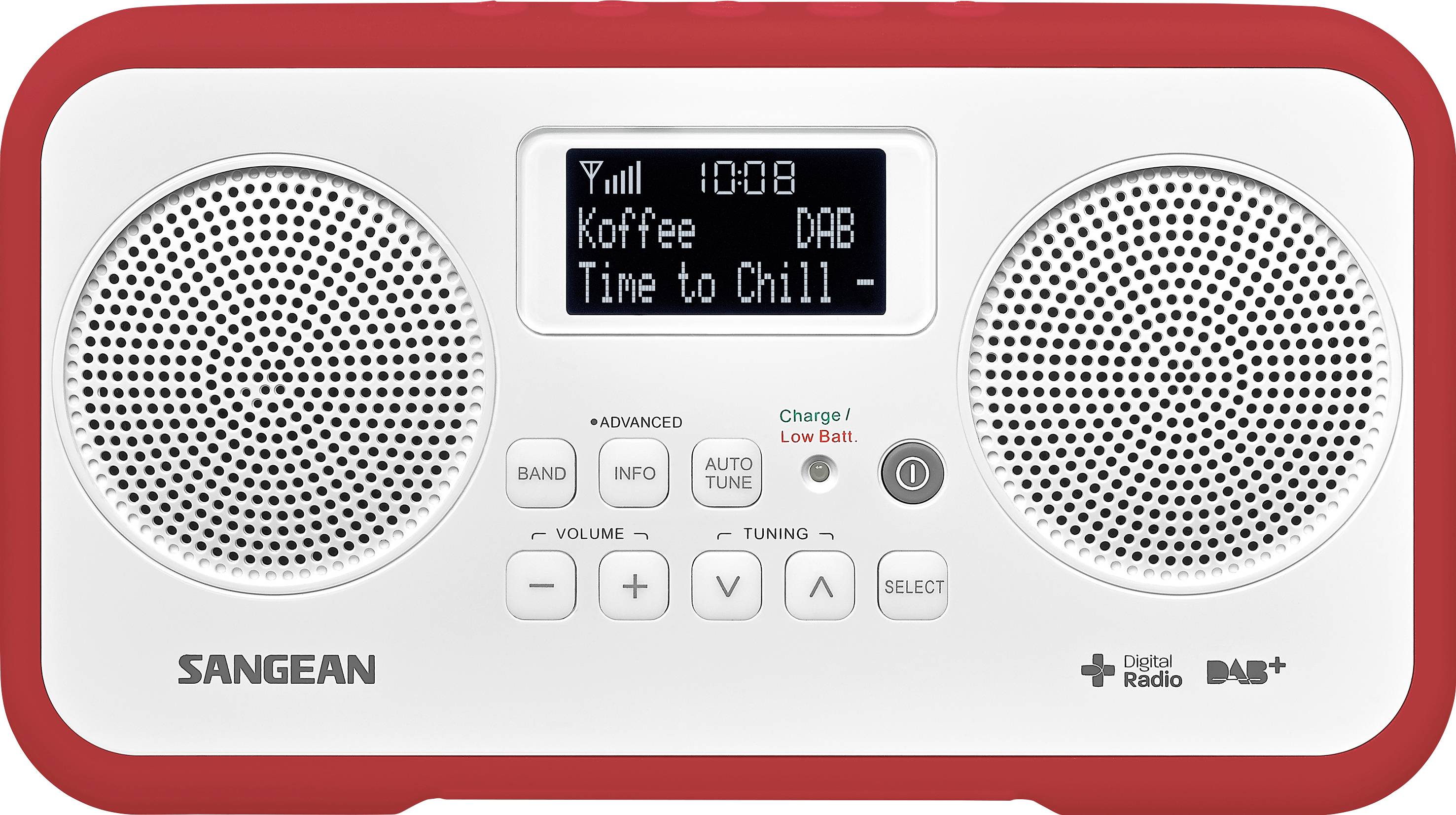 Image of Sangean DPR-77 Desk radio DAB+, DAB, FM Keylock Red