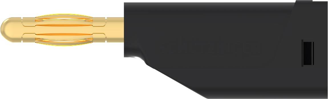 Black audio cable with gold-plated tip for headphones or speakers, suitable for high-quality audio reproduction.