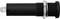 'Long, black cylindrical plug with metal fixing, side view, suitable for electrical applications.'
