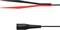 Two crocodile clips, one red and one black, for connecting to electrical devices, linked by a cable.