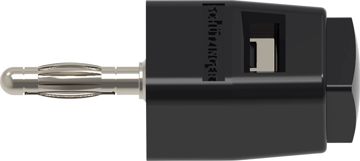Black audio adapter with 6.35 mm jack plug and USB connection; used for connecting various audio devices.