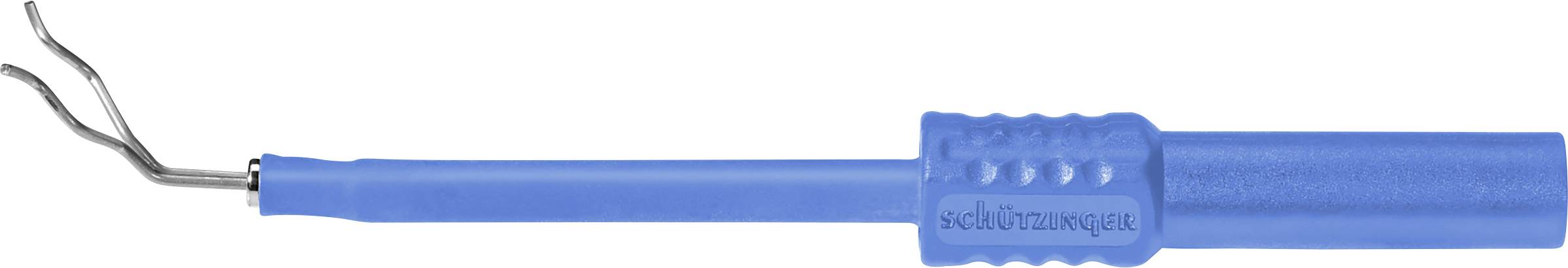 Blue desoldering iron with a serrated tip, suitable for removing solder from electronic components.