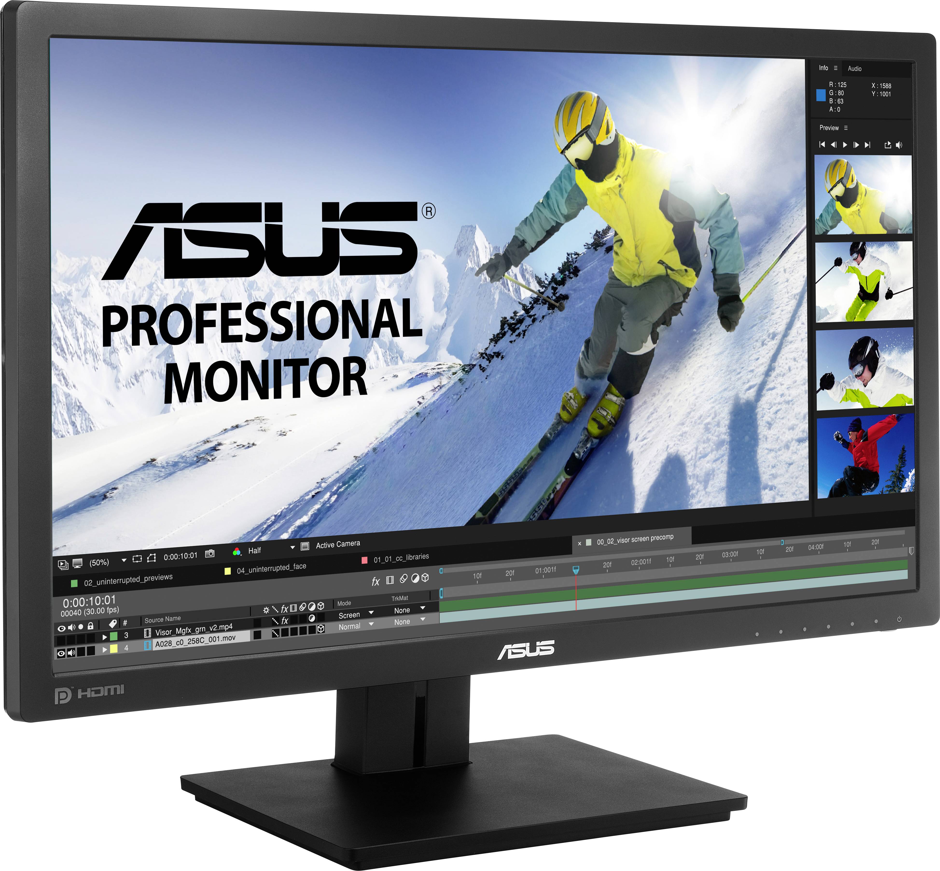 Asus PB278QV LED 68.6 cm (27 inch) EEC G (A - G) 2560 x 1440 p QHD 5 ms DVI, HDMI™, DisplayPort, Headphone jack (3.5 mm)-3