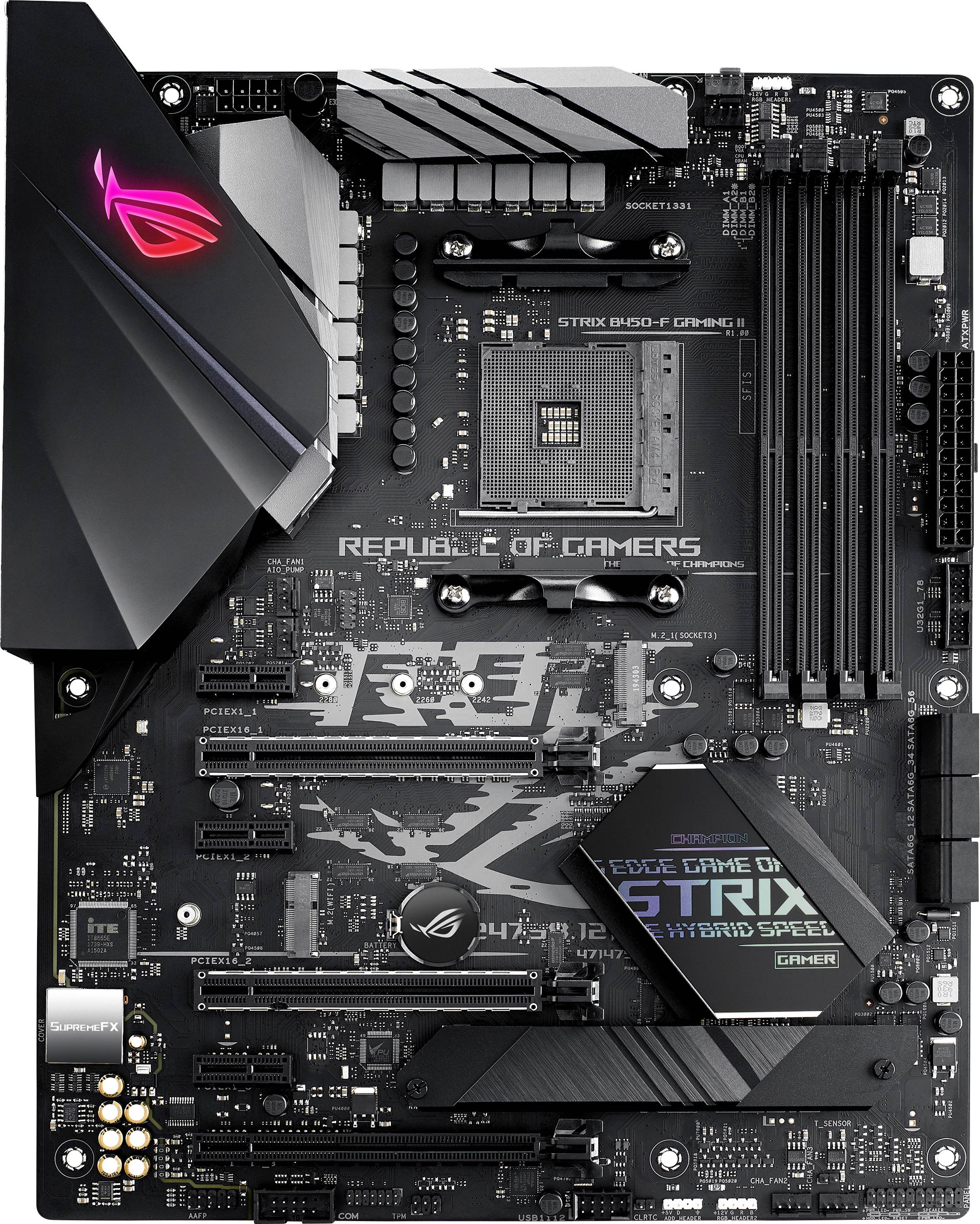 Asus ROG STRIX B450-F GAMING II Motherboard PC base AMD AM4 Form factor (details) ATX Motherboard chipset AMD® B450-2