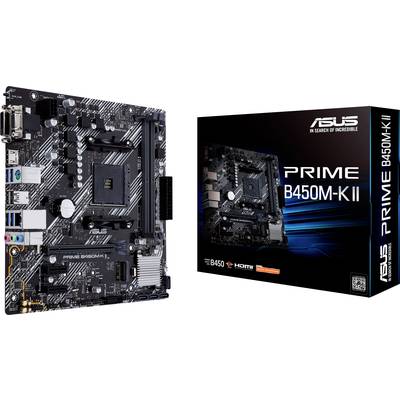 Asus PRIME B450M-K II Motherboard PC base AMD AM4 Form factor (details) Micro-ATX Motherboard chipset AMD® B450
