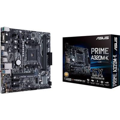 Asus PRIME A320M-K/CSM Motherboard PC base AMD AM4 Form factor (details) Micro-ATX Motherboard chipset AMD® A320