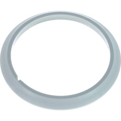 A simple, grey plastic circle with a slight indentation on one side.