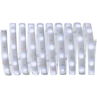 White LED light strips arranged in a straight line next to each other. Each strip illuminates uniformly.