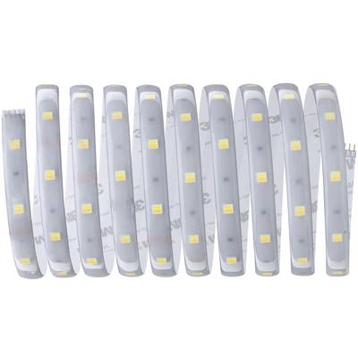 Transparent tape with yellow LED lights evenly distributed, reverse side with 3M adhesive layer for mounting.