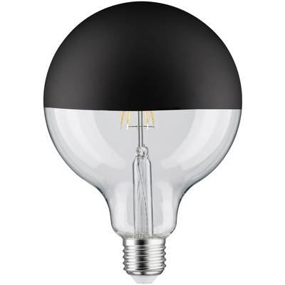 A transparent light bulb with a black upper section, without visible illumination; suitable for decorative purposes.