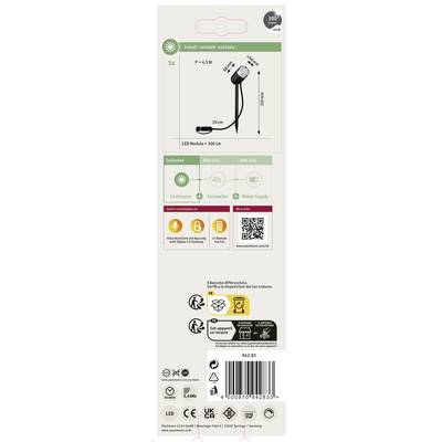 Packaging design for an LED module with plug, 300 lm, 4.5 W. Includes: LED module. Excludes: Power supply. IP65 waterproof.