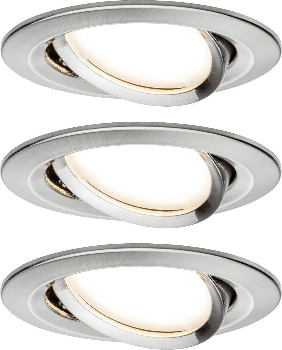 Paulmann 92959 LED recessed light 3-piece set LED (monochrome) Built-in LED 18 W Iron (brushed)