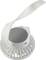 A white, portable fan with a flexible handle that can be bent into different positions. USB port on the side.