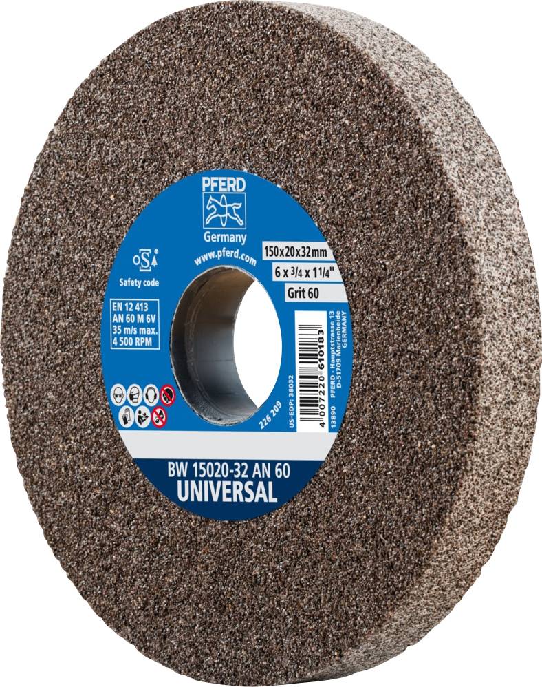 PFERD TOOLS 39008423 Bench grinder disc Diameter 150 mm Bore diameter 32 mm Steel, Stainless steel, Cast iron 1 pc(s)