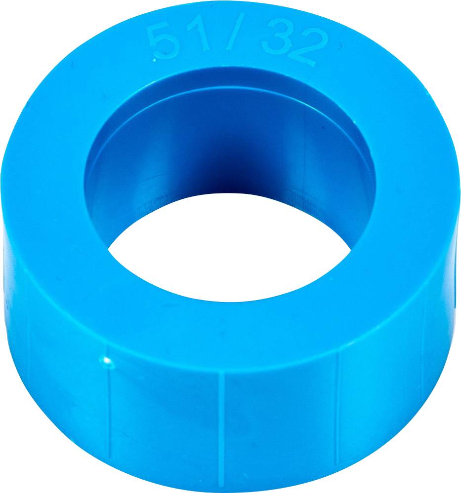 Blue plastic ring marked '51/32', possibly a pipe adapter or a seal.
