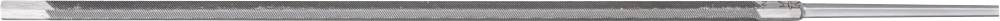 A silver pen with a shiny surface lies horizontally.