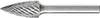 PFERD TOOLS 21001022 Burr Carbide metal Pointed arch Length 65 mm Product size (Ø) 12 mm Working length 25 mm Shank diameter 6 mm 1-piece