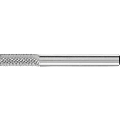 A cylindrical metal piece with a knurled handle on the left and a smooth surface on the right, positioned horizontally.