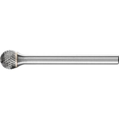Tungsten carbide rotary burr with a ball-shaped head and fluted surface. Used for precise grinding and shaping of metal.
