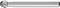 Metal milling cutter with a rounded tip and smooth shaft, against a white background.