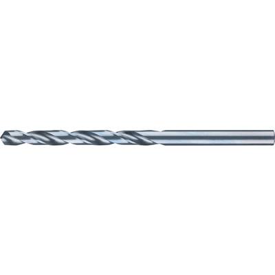 Silver, spiral drill bit with a smooth shank.