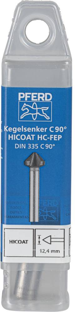 'Countersink C 90° HICOAT HC-FEP by PFERD, Size 12.4 mm, DIN 335 C 90°.'