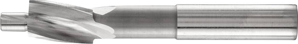 A metal milling cutter with helical cutting teeth, suitable for machining and shaping materials such as metal or wood.