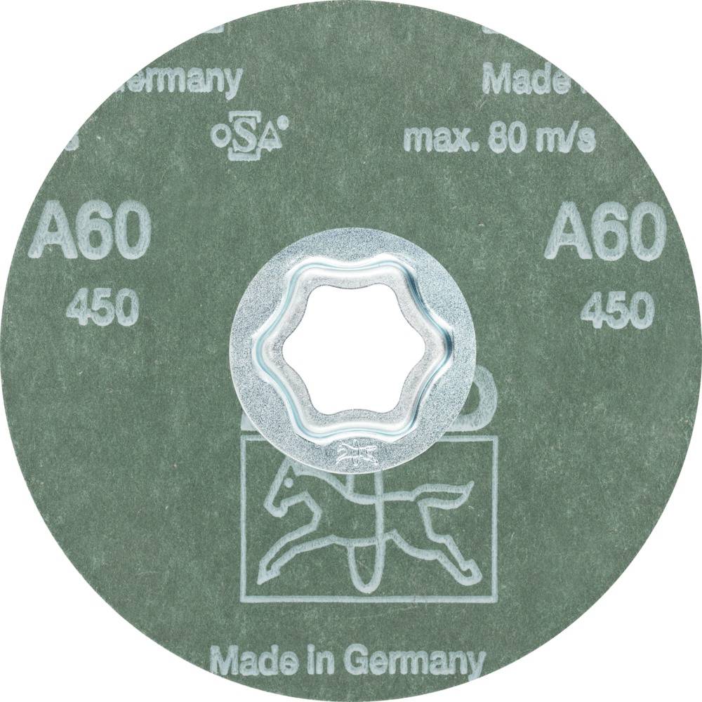Grinding wheel with inscription: 'A60 450', 'Made in Germany', 'max. 80 m/s'. Logo with horse; suitable for grinding machines.