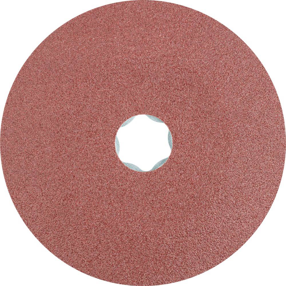 Red circular sanding pad with a central opening, smooth and round. Suitable for surface processing.