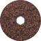 Brown grinding disc with a central hole, used for metalworking. Rough and grainy texture, suitable for aggressive grinding tasks.