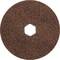 Brown sanding pad with a circular shape and central opening, used for cleaning or surface treatment.