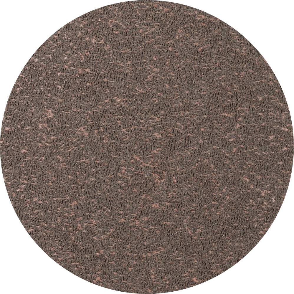 Round brown sandpaper sheet, with a fine-grained texture, suitable for sanding surfaces.