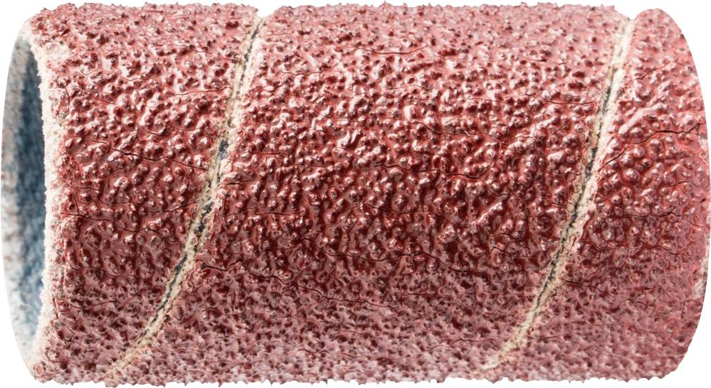 Coarse grinding cylinder with a reddish-brown surface, used in rotary tools for grinding or polishing materials.