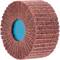 Grinding roller with robust, radial sandpaper on a blue hub base for polishing and smoothing surfaces.