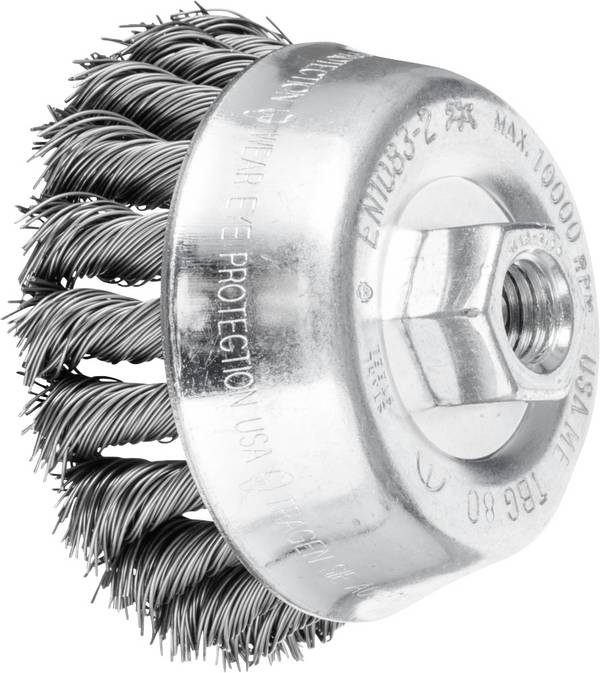 PFERD TOOLS Pot brush with TBG Ø 80 mm M14 steel wire Ø 0.50 for angle grinder POS TBG 80/M14 ST 0,50  43306031 1 pc(s)