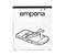 Illustration of an Emporia smartphone battery with a schematic diagram showing how it should be inserted.