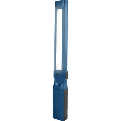 A blue, portable LED lamp with a long, slim design, suitable for craftsmen and DIY workshop projects.