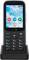 A mobile phone with large buttons and a colourful display shows the time and date. It has buttons for calling and sending messages.