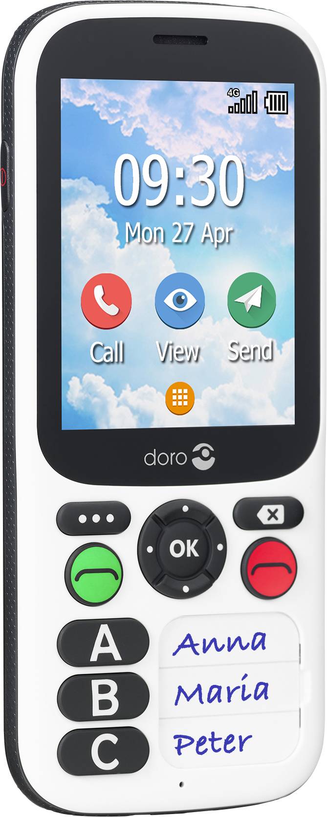 doro 780X IUP Big button mobile phone IP54, Panic button Black, White-4